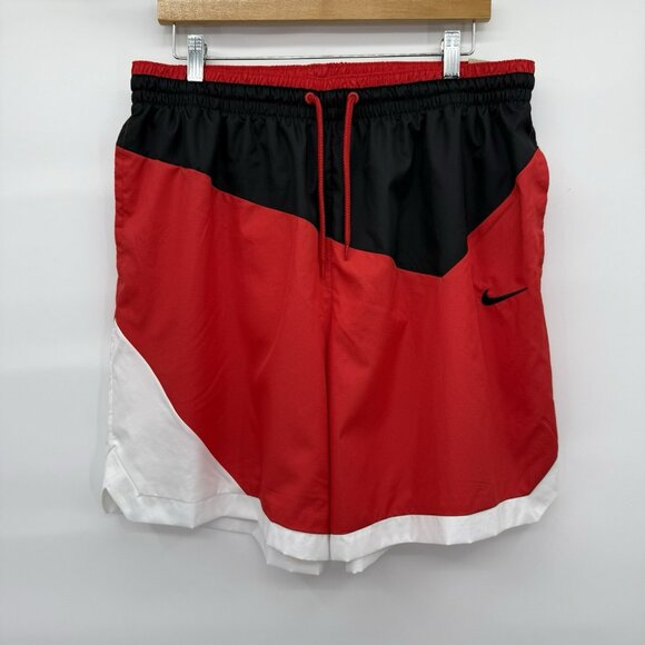 Nike‎ DNA Woven Shorts Basketball Red DH7559-010 Men’s XL Colorblock Mesh Lined - Picture 1 of 11